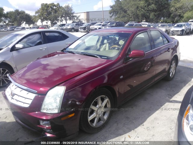 1G6DW677650213762 - 2005 CADILLAC STS MAROON photo 2