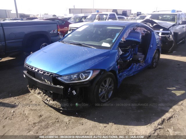 5NPD84LF6JH233886 - 2018 HYUNDAI ELANTRA SEL/VALUE/LIMITED BLUE photo 2