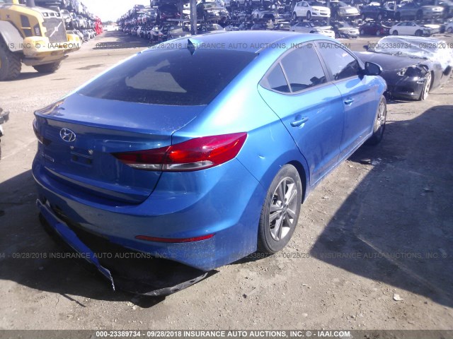 5NPD84LF6JH233886 - 2018 HYUNDAI ELANTRA SEL/VALUE/LIMITED BLUE photo 4