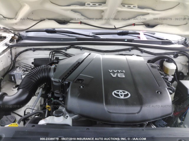 5TEJU62N37Z466147 - 2007 TOYOTA TACOMA DOUBLE CAB PRERUNNER WHITE photo 10