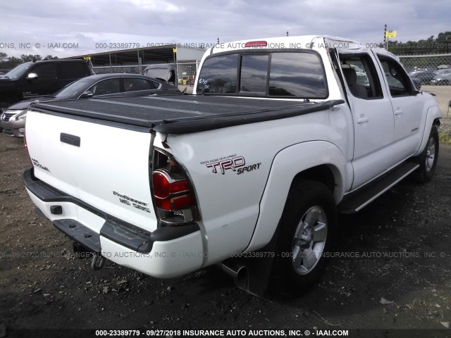 5TEJU62N37Z466147 - 2007 TOYOTA TACOMA DOUBLE CAB PRERUNNER WHITE photo 4