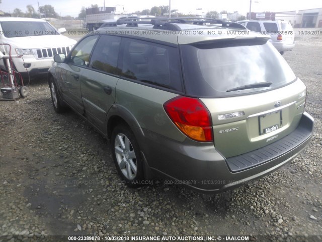 4S4BP61CX77310217 - 2007 SUBARU LEGACY OUTBACK 2.5I GREEN photo 3