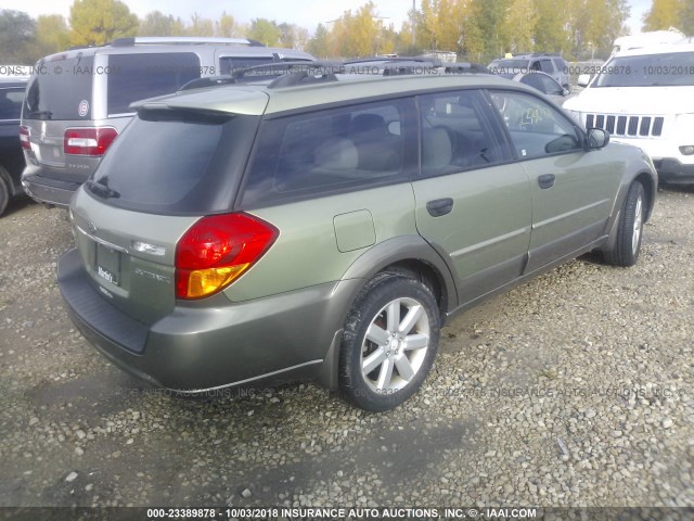 4S4BP61CX77310217 - 2007 SUBARU LEGACY OUTBACK 2.5I GREEN photo 4