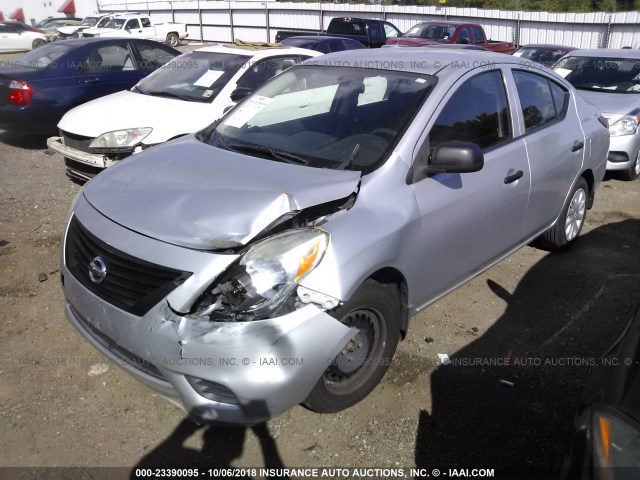 3N1CN7AP0CL861207 - 2012 NISSAN VERSA S/SV/SL SILVER photo 2