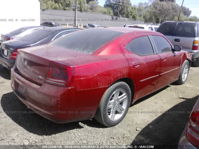2B3KA53H57H631516 - 2007 DODGE CHARGER R/T RED photo 4