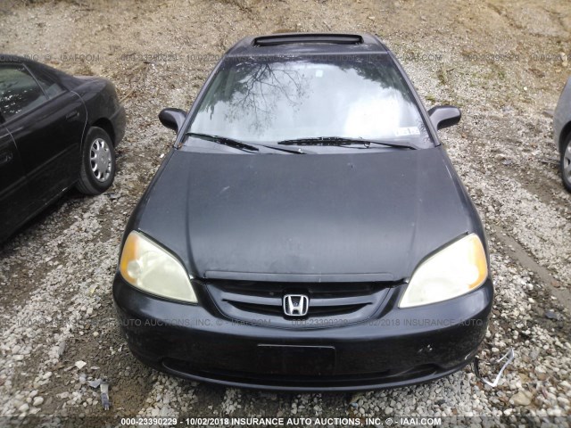 1HGEM22921L020351 - 2001 HONDA CIVIC SI/EX BLACK photo 6