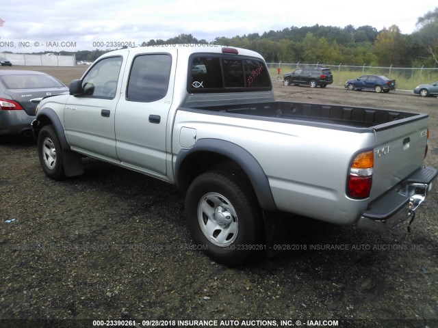 5TEGN92N43Z275565 - 2003 TOYOTA TACOMA DOUBLE CAB PRERUNNER SILVER photo 3