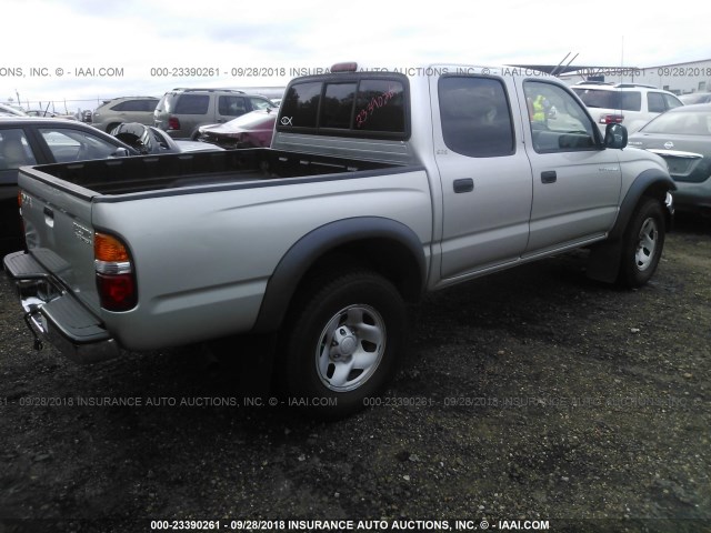 5TEGN92N43Z275565 - 2003 TOYOTA TACOMA DOUBLE CAB PRERUNNER SILVER photo 4