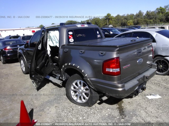 1FMEU33897UA20968 - 2007 FORD EXPLORER SPORT TR LIMITED GRAY photo 3