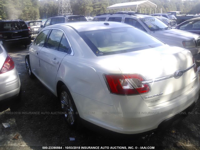 1FAHP2FW1AG166869 - 2010 FORD TAURUS LIMITED WHITE photo 3