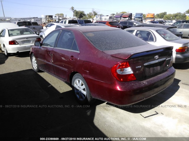 4T1BF30K62U031304 - 2002 TOYOTA CAMRY LE/XLE/SE Қызыл фото 3