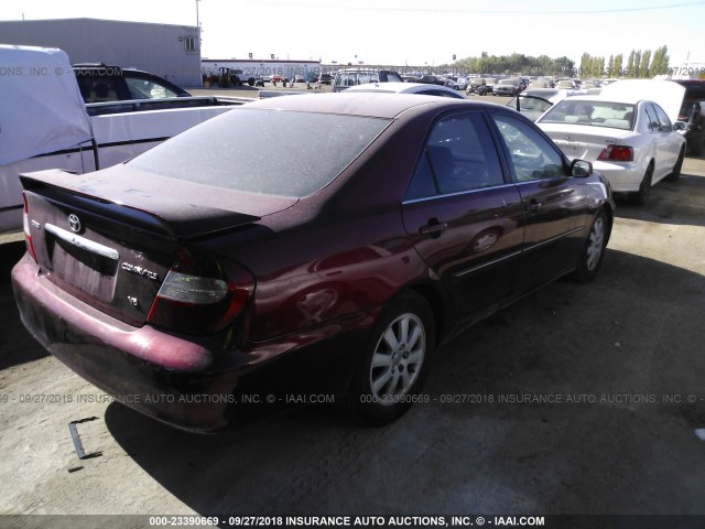 4T1BF30K62U031304 - 2002 TOYOTA CAMRY LE/XLE/SE Қызыл фото 4