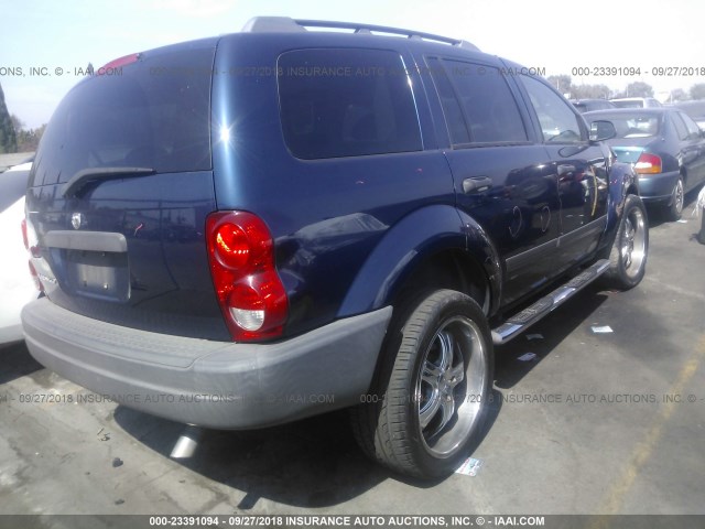 1D4HD38K56F144022 - 2006 DODGE DURANGO SXT Dark Blue photo 4