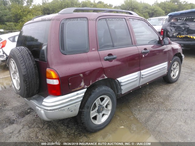 2CNBE634526931837 - 2002 CHEVROLET TRACKER LT MAROON photo 4