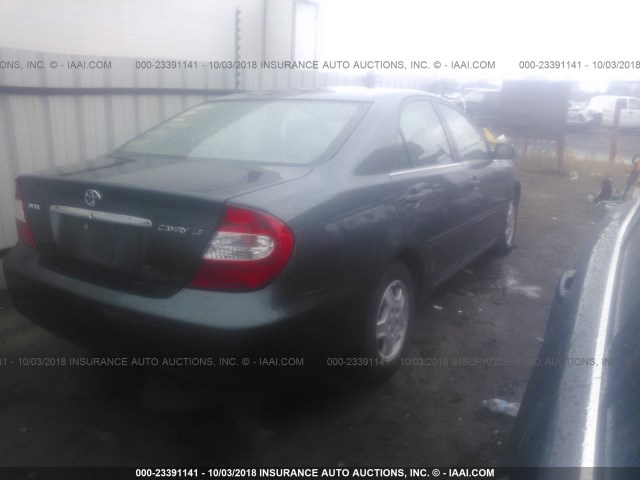 4T1BF32K52U514229 - 2002 TOYOTA CAMRY LE/XLE/SE GREEN photo 4