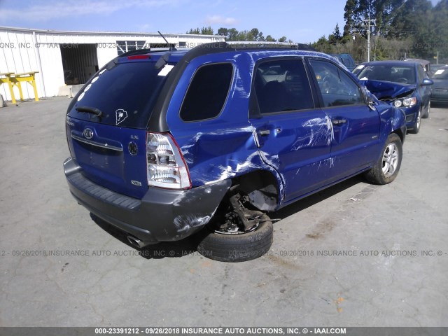 KNDJE723687453371 - 2008 KIA SPORTAGE EX/LX BLUE photo 4