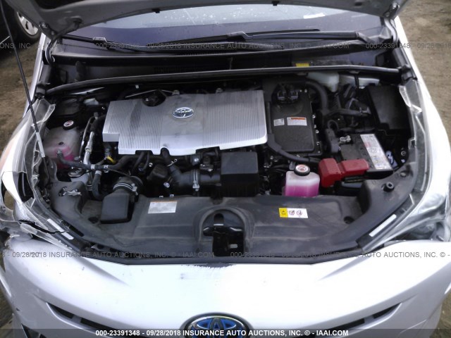 JTDKBRFU7H3025618 - 2017 TOYOTA PRIUS SILVER photo 10