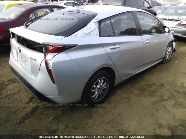 JTDKBRFU7H3025618 - 2017 TOYOTA PRIUS SILVER photo 4