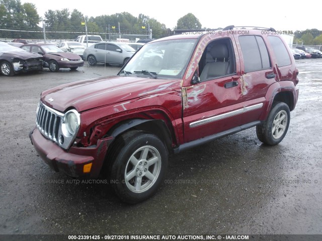 1J4GK58K76W268846 - 2006 JEEP LIBERTY LIMITED RED photo 2