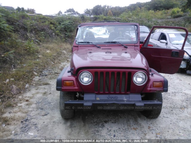 1J4FY19S9XP442803 - 1999 JEEP WRANGLER / TJ SPORT MAROON photo 6