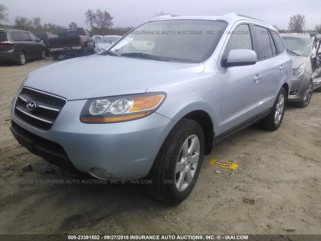 5NMSH13E78H221766 - 2008 HYUNDAI SANTA FE SE/LIMITED BLUE photo 2