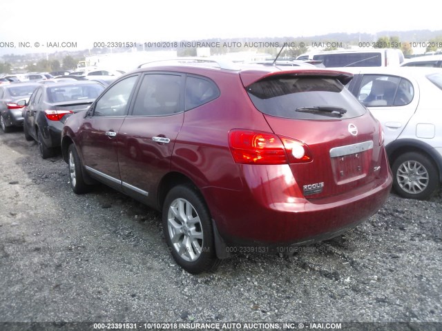 JN8AS5MV6DW631747 - 2013 NISSAN ROGUE S/SV RED photo 3