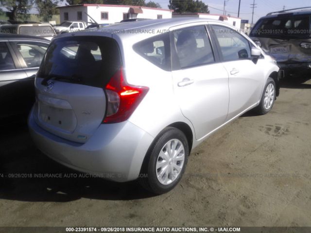 3N1CE2CP2FL422367 - 2015 NISSAN VERSA NOTE S/S PLUS/SV/SL/SR SILVER photo 4
