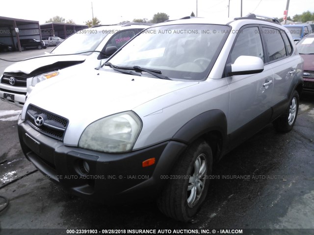 KM8JN72D76U381342 - 2006 HYUNDAI TUCSON GLS/LIMITED SILVER photo 2