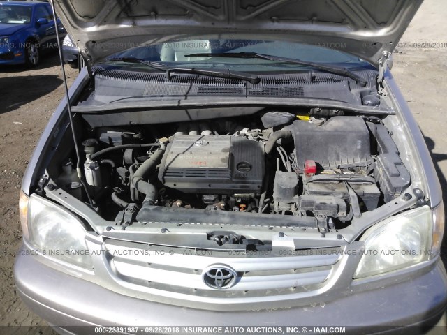 4T3ZF13C73U551379 - 2003 TOYOTA SIENNA LE/XLE SILVER photo 10