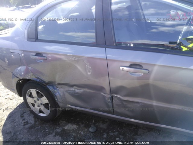 KL1TD5DE1AB108533 - 2010 CHEVROLET AVEO LS/LT Сұр фото 6