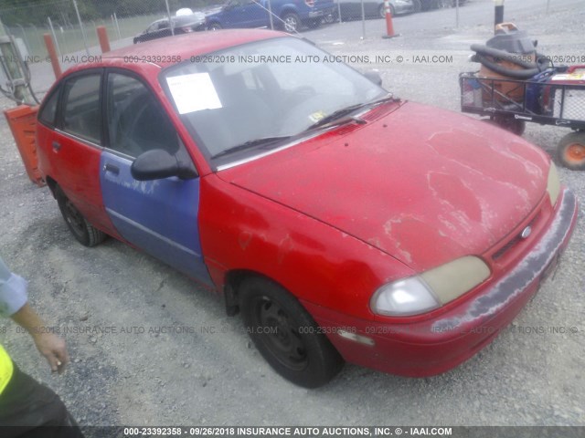 KNJLT06H0R6127615 - 1994 FORD ASPIRE RED photo 1