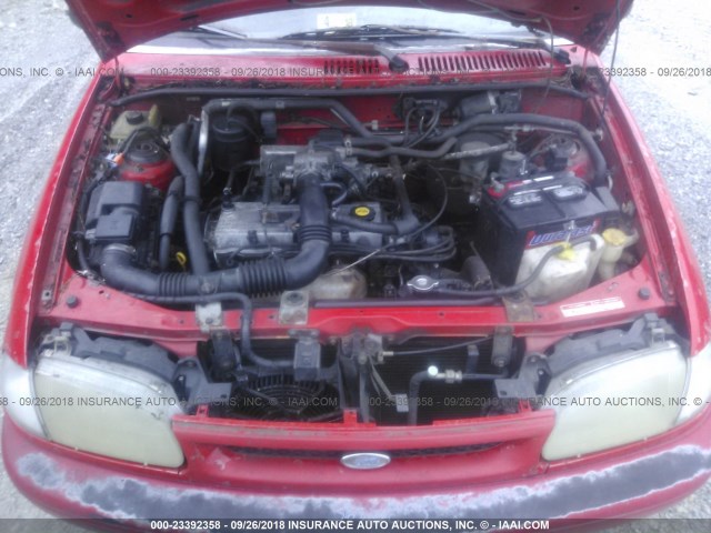 KNJLT06H0R6127615 - 1994 FORD ASPIRE RED photo 10