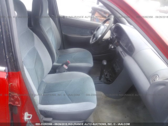 KNJLT06H0R6127615 - 1994 FORD ASPIRE RED photo 5