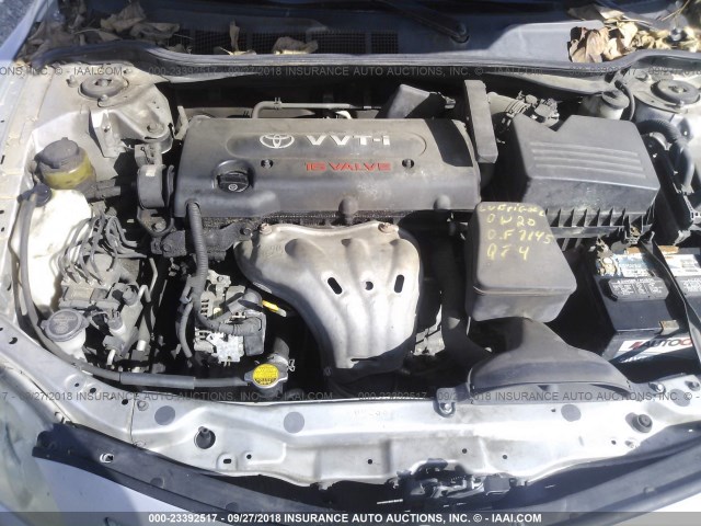 4T1BE46K67U707578 - 2007 TOYOTA CAMRY NEW GENERAT CE/LE/XLE/SE SILVER photo 10