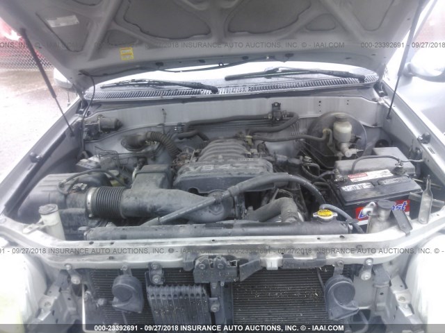 5TBRT34135S459085 - 2005 TOYOTA TUNDRA ACCESS CAB SR5 SILVER photo 10