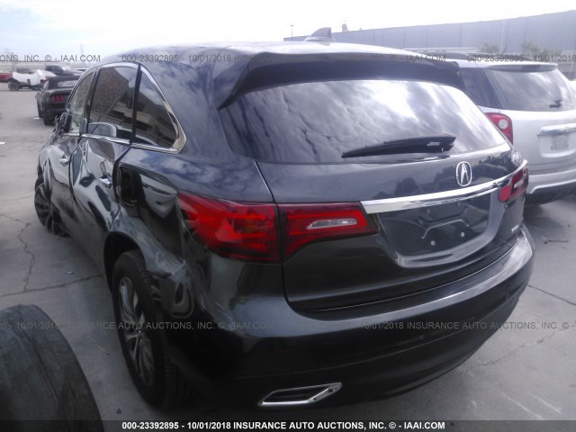 5FRYD4H47GB033531 - 2016 ACURA MDX TECHNOLOGY GRAY photo 3