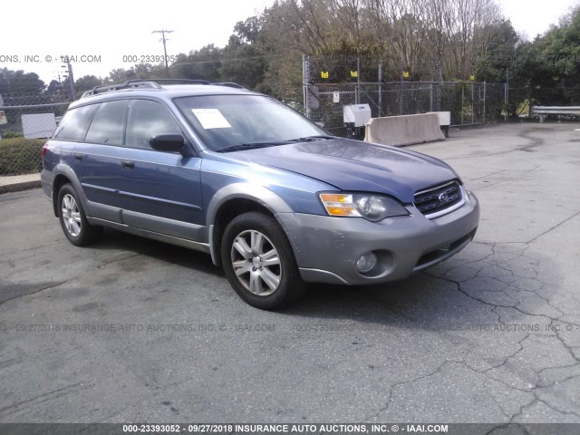 4S4BP61C257383322 - 2005 SUBARU LEGACY OUTBACK 2.5I BLUE photo 1