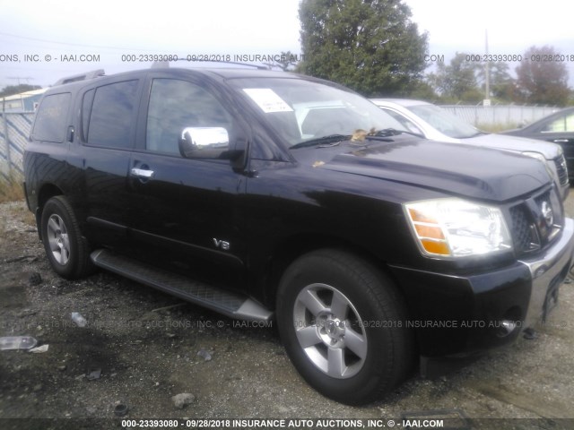 5N1AA08B65N724482 - 2005 NISSAN ARMADA SE/LE BLACK photo 1