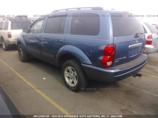 1D4HB48N45F542293 - 2005 DODGE DURANGO SLT BLUE photo 3