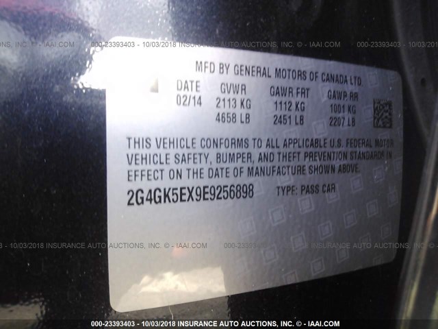 2G4GK5EX9E9256898 - 2014 BUICK REGAL 深蓝色 照片 9