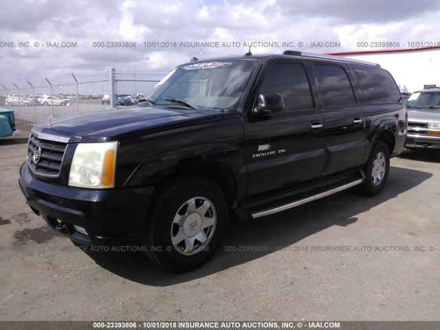 3GYFK66N93G317344 - 2003 CADILLAC ESCALADE ESV BLACK photo 2