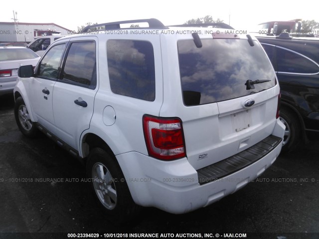 1FMCU0DG1AKA08425 - 2010 FORD ESCAPE XLT WHITE photo 3