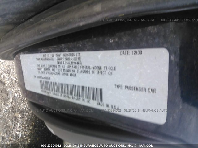 4S3BH675046633946 - 2004 SUBARU LEGACY OUTBACK AWP 蓝色 照片 9