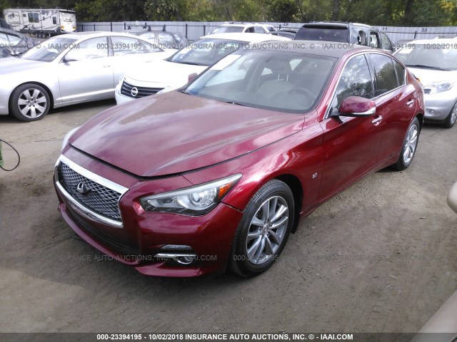 JN1BV7AR4EM687700 - 2014 INFINITI Q50 PREMIUM/SPORT RED photo 2