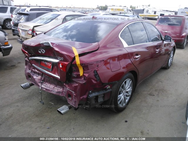 JN1BV7AR4EM687700 - 2014 INFINITI Q50 PREMIUM/SPORT RED photo 4