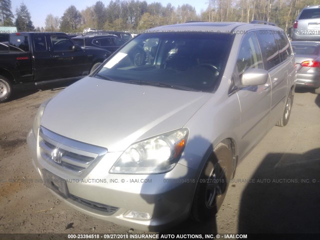 5FNRL38845B097531 - 2005 HONDA ODYSSEY TOURING SILVER photo 2