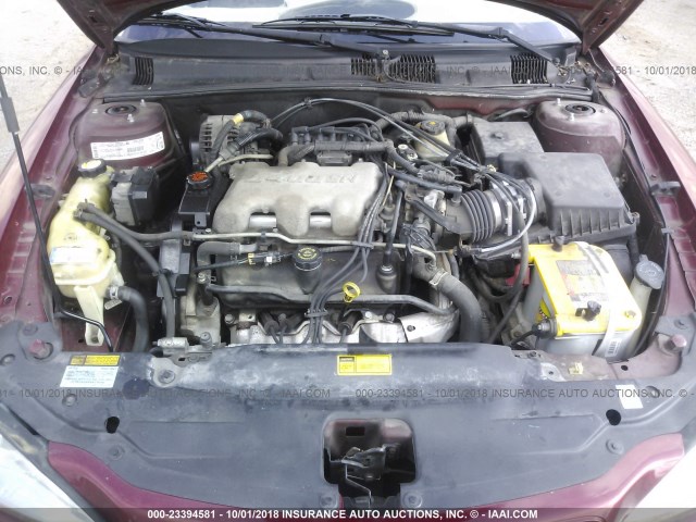 1G2NF52E81M570708 - 2001 PONTIAC GRAND AM SE1 MAROON photo 10