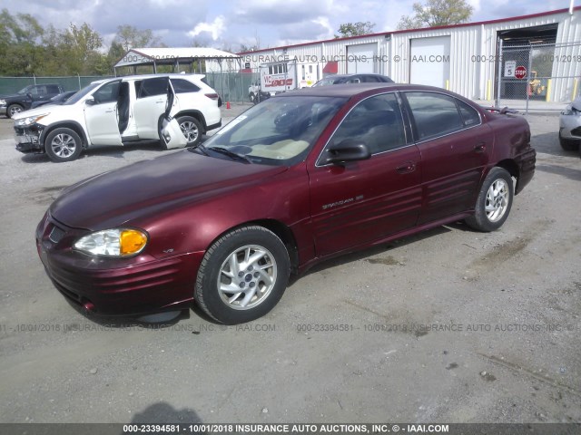 1G2NF52E81M570708 - 2001 PONTIAC GRAND AM SE1 MAROON photo 2