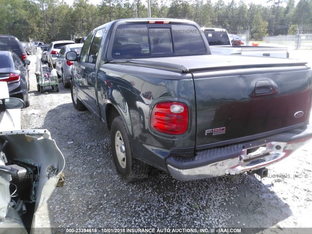 1FTRW07L51KA32986 - 2001 FORD F150 SUPERCREW GREEN photo 3