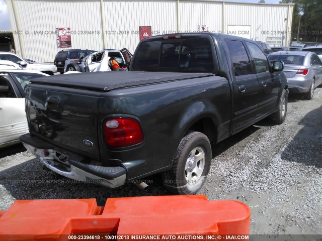 1FTRW07L51KA32986 - 2001 FORD F150 SUPERCREW GREEN photo 4